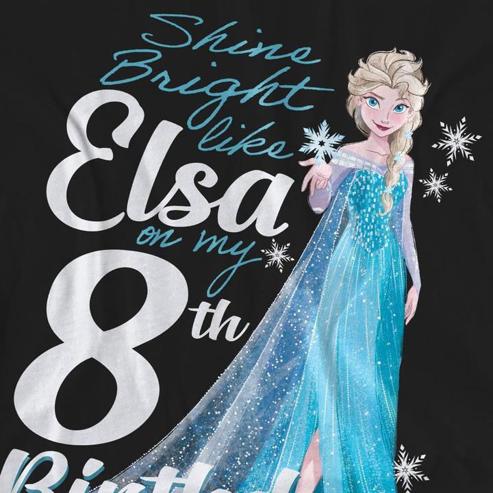 Actual product image Disney Frozen Unisex Adult Bright Like Elsa 8th Birthday T-Shirt (XL)