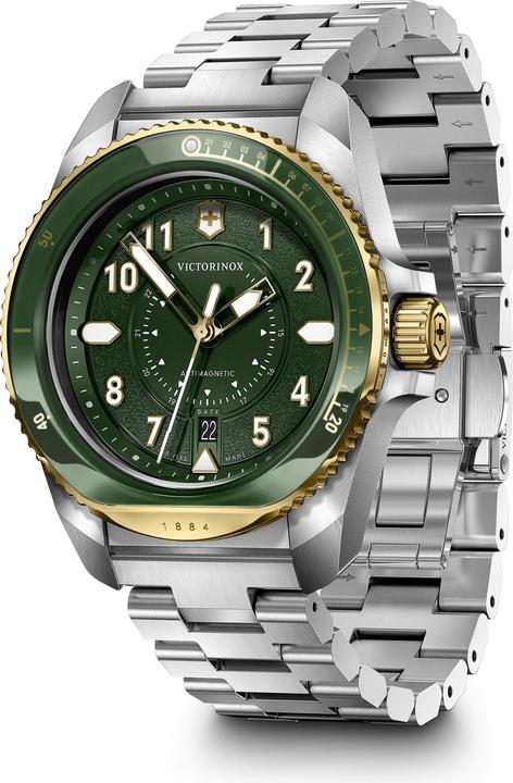 Produktbild Victorinox Journey 1884 Quartz Three hands Steel & Mineral, Taucheruhr, 43 mm, Ziffernblatt Grün, Edelstahl Arm (Taucheruhr, 43 mm)
