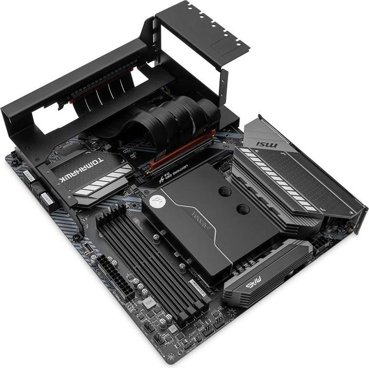Actual product image EKWB EK-Loop Vertical Graphics Card Holder EVO, PCIe Riser Cable 4th Gen