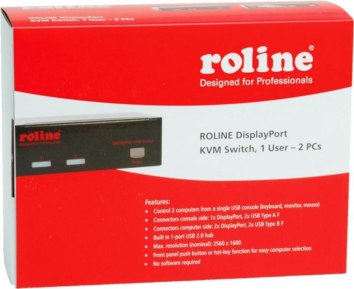 Produktbild Roline KVM Switch, DisplayPort, USB 2.0