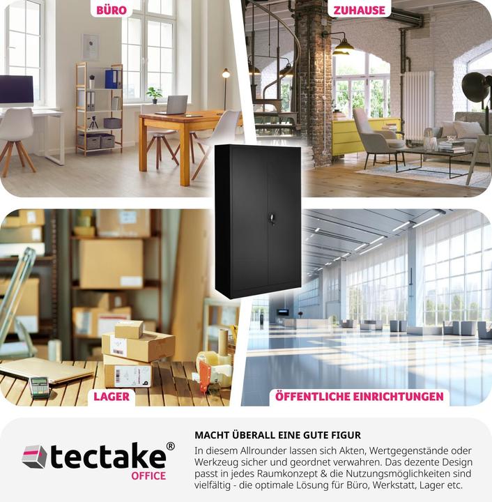 Image du produit tectake Armoire de classement (90 x 40 x 180 cm)