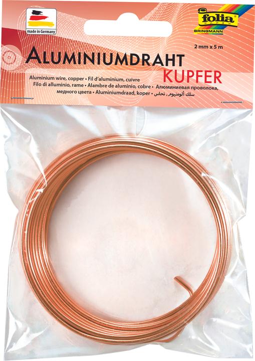 Actual product image Folia Aluminium craft wire, 2 mm x 5 m, copper (5 m)