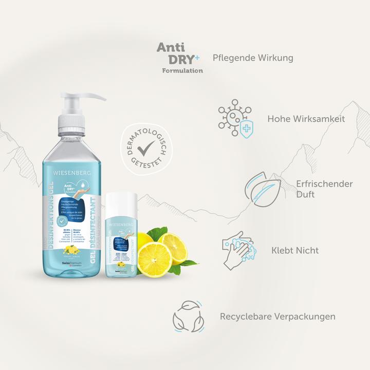 Produktbild Wiesenberg Hand Desinfektionsgel Fresh Lemon Gel (50 ml)