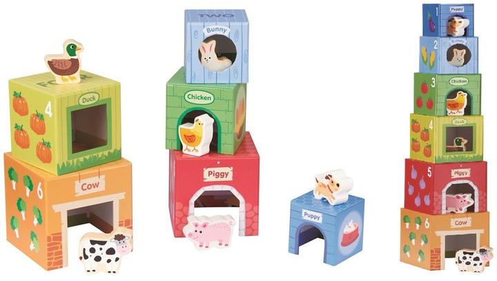 Image du produit Spielba Tour d'empilement avec des animaux en bois