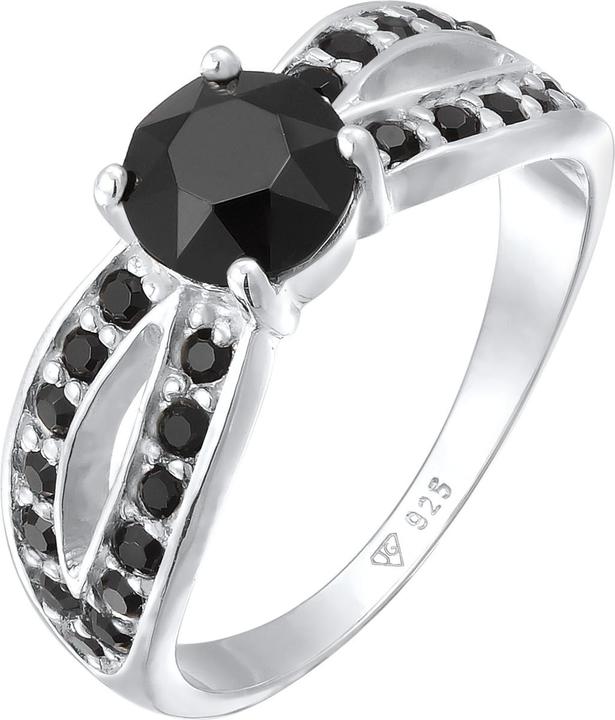 Image du produit Elli Bague Solitaire Glamour Cristal 925 Argent (52, Argent 925)
