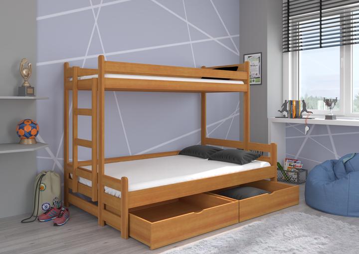 Image du produit ADRK Furniture Lit superposé triple avec matelas BENITO 200x80 (200 x 80 cm)
