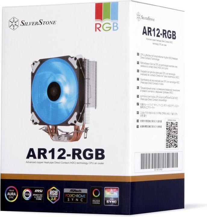 Image du produit Silverstone Technology SST-AR12-RGB - Refroidisseur CPU Argon à 4 caloducs, Direct Contact Heatpipe-Te (154 mm)