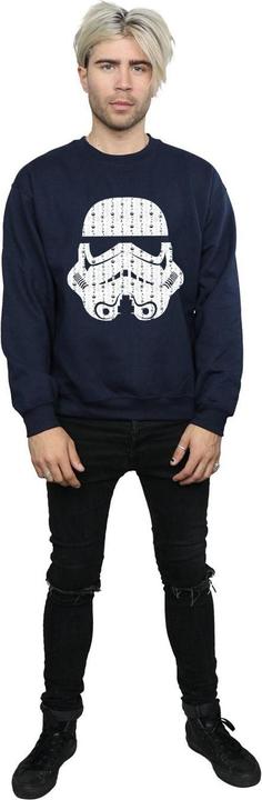 Actual product image Star Wars Mens Christmas Stormtrooper Helmet Sweatshirt (L)