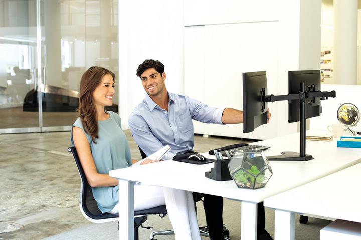 Actual product image Fellowes Freestanding Double Monitor Arm Professional Series (Table, 27")