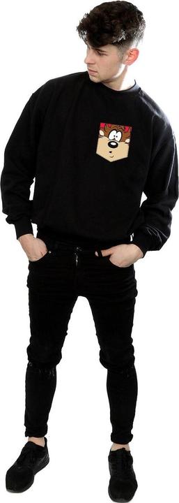 Actual product image Looney Tunes Mens Tasmanian Devil Face Faux Pocket Sweatshirt (3XL)