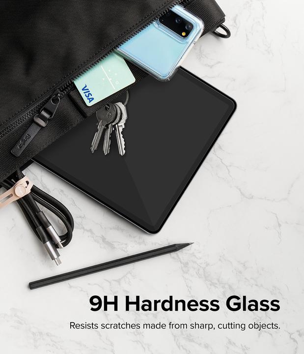 Actual product image Ringke Galaxy Tab S8+ / S7+ / S7 FE Screen Protector Invisible Defender Tempered Glass Transparent (1 Piece, S8 Plus)