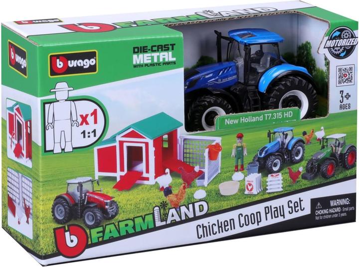 Produktbild Bburago Hühnerstall mit Traktor