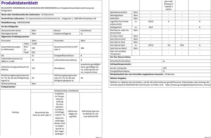 Produktbild LG GBP62MCNBC (384 l)