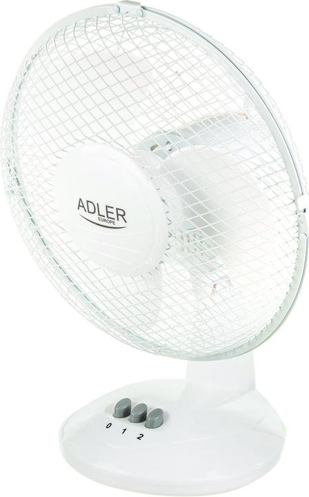 Produktbild Adler Tischventilator Durchmesser 23cm weiss/35 Watt, Schutzgitter (56 dB)