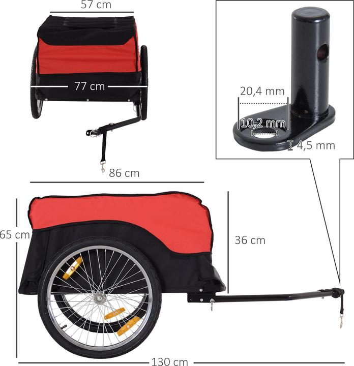 Actual product image Homcom Bicycle trailer with canopy