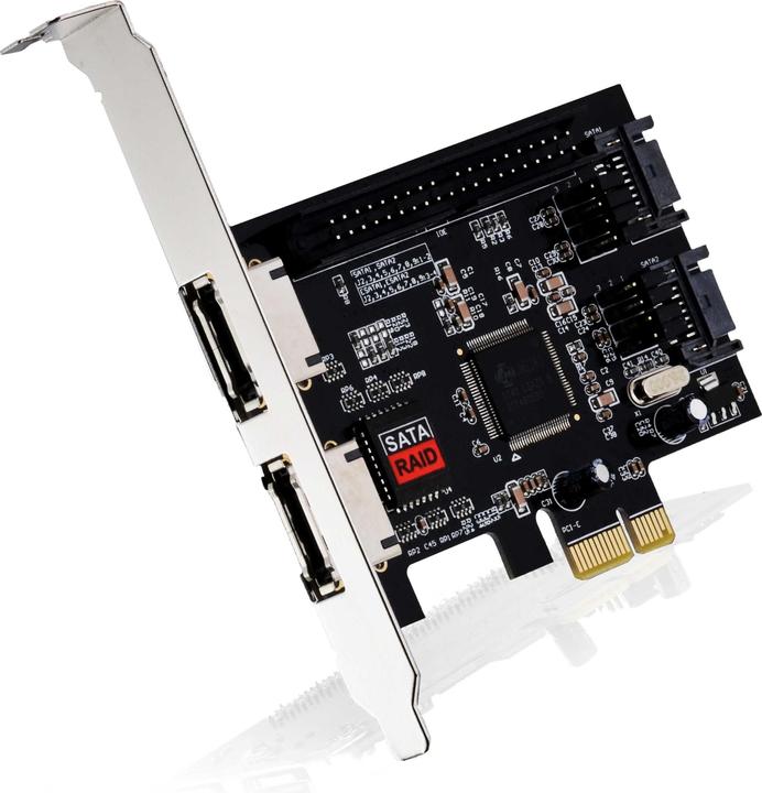 Produktbild CSL PCI Express eSATA SATAII PATA IDE Schnittstellenkarte Controllerkarte 2x eSATA, 2x SATA II, 1x PATA