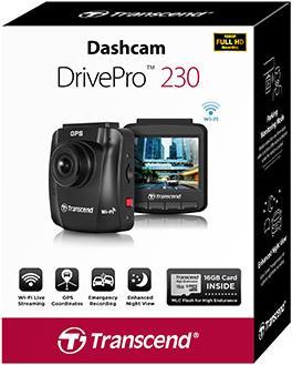Actual product image Transcend Car Video Recorder DrivePro 230 (Built-in display, Full HD)