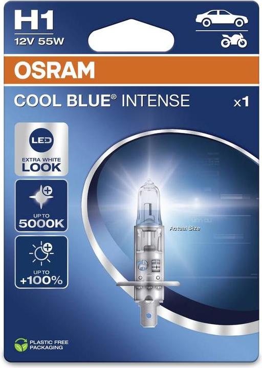 Actual product image Osram 4062172395403 Halogen bulb COOL BLUE® INTENSE H1 55 W 12 V (H1)