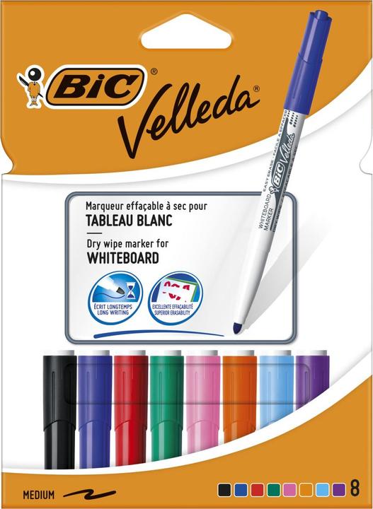 Produktbild Bic Velleda Whiteboard Marker (Mehrfarbig, 1.40 mm, 8 x)
