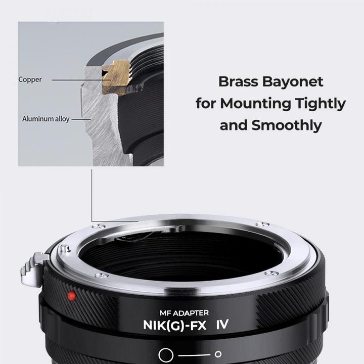 Actual product image K&F Concept High Precision Lens Adapter Mount, NIK (G)-FX IV PRO