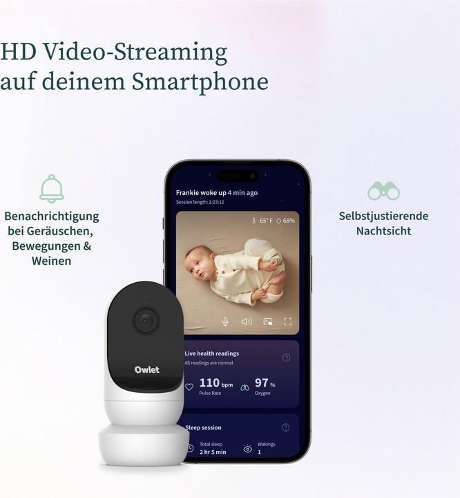Image du produit Owlet Cam 2, blanc (Vidéo et audio, 30 m)