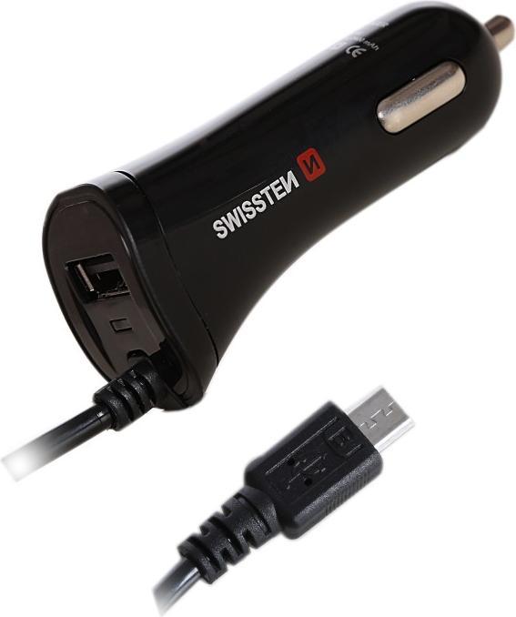Produktbild Swissten USB Autoladegerät Micro-USB und USB 2,4A Power