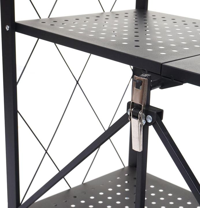 Immagine prodotto Swisshandel24 Scaffale HWC-J85, scaffale verticale per soggiorno, pieghevole/pieghevole in acciaio nero, 4 (126 x 71 x 36 cm)
