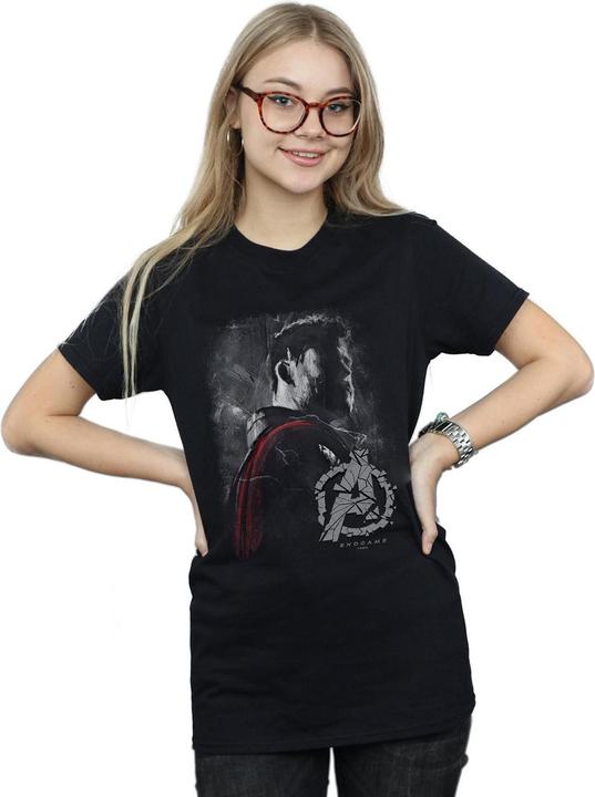 Actual product image Womens/Ladies Avengers Endgame Thor Brushed Cotton Boyfriend T-Shirt (3XL)