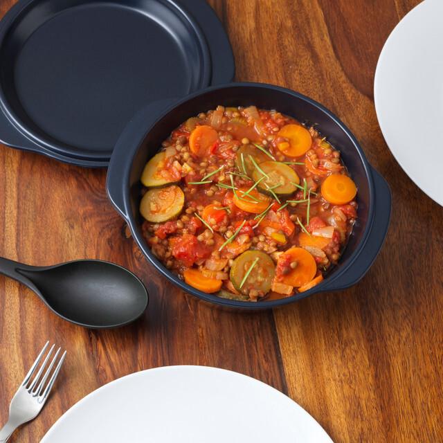 Actual product image Russell Hobbs RH01148EU7 Glass casserole 1.5 l with lid, navy blue
