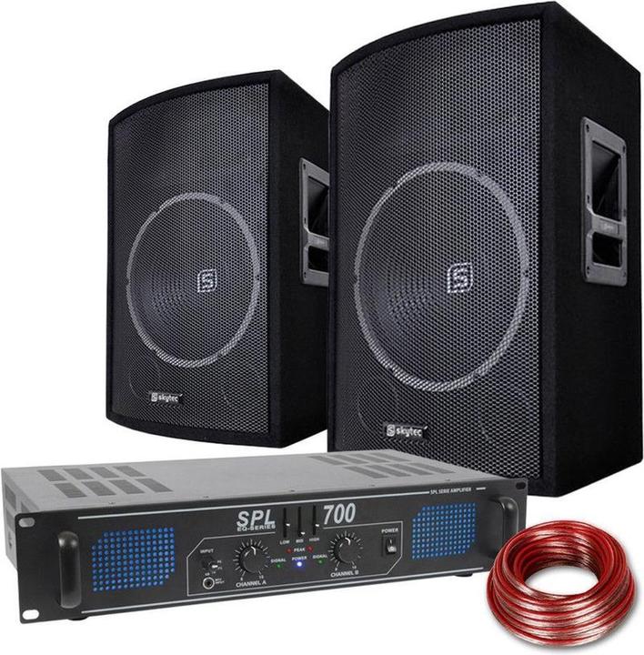 Immagine prodotto Skytec Combinazione di altoparlanti e amplificatori per DJ da 700W (Attivo)