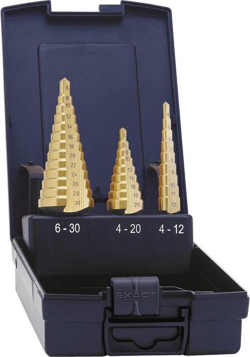 Image du produit Exact Jeu de forets étagés HSS 3 pièces 4 (6 - 30, 4 - 12, 4 - 20)