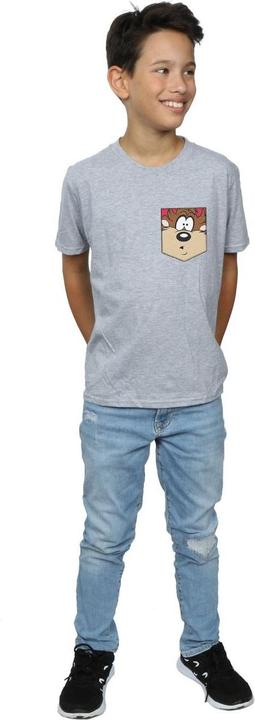 Actual product image Looney Tunes Boys Tasmanian Devil Face Faux Pocket T-Shirt (152, 158)