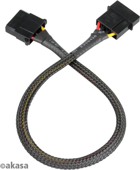 Akasa 4-Pol Molex Verlängerung gesleevt - 30cm black