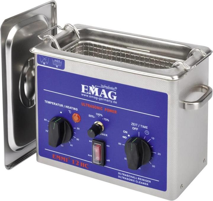 Actual product image Emag Ultrasonic cleaner Emmi-12 HC-Plus (45 kHz, 1200 ml)