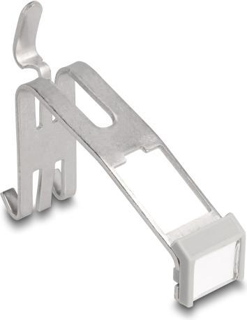 Produktbild Delock Keystone Halterung mit Beschriftungsfeld 1 Port für Hutschiene Metall