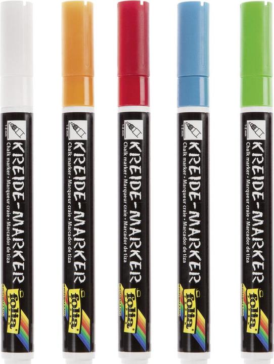 Actual product image Folia Chalk Marker (Black, 2 mm, 5 x)