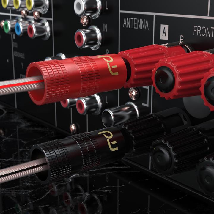 Produktbild Primewire Bananenstecker für Lautsprecher Kabel bis 6mm², Lautsprecherstecker für Verstärker, HIFI-Receiver