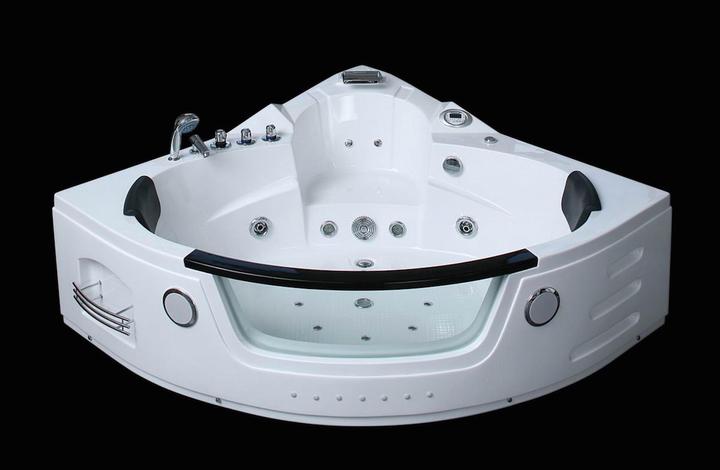 Produktbild PureHaven Whirlpool 140x140 cm Wasserfall Heizung Lichttherapie Soundsystem Reinigungsprogramm Bluet