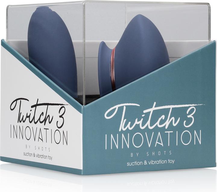 Image du produit Innovation Twitch 3 - Vibromasseur et Aspiration Rechargeables - Silicone - 10 Speed - Bleu/Gris