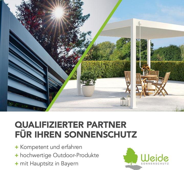 Immagine prodotto Weide Tenda parasole elettrica per salice Pergola elettrica | antracite (360 cm, 9 cm)