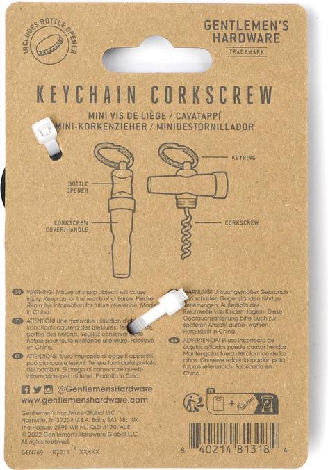 Image du produit Gentlemen's Hardware Mini porte-clés Corkscrew