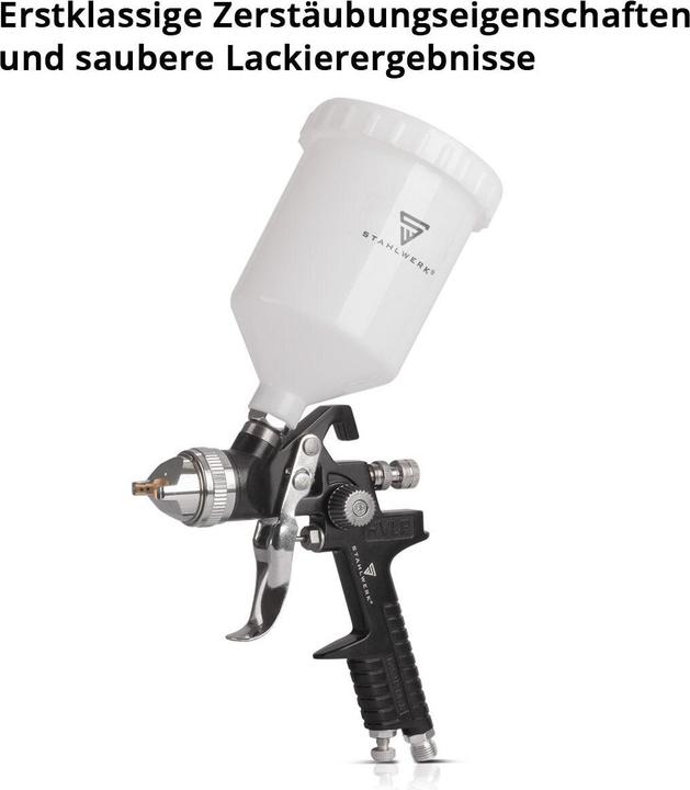 Produktbild Stahlwerk HVLP Lackierpistole SG-600 ST 1,4 mm Düse 600 ml Fliessbecher
