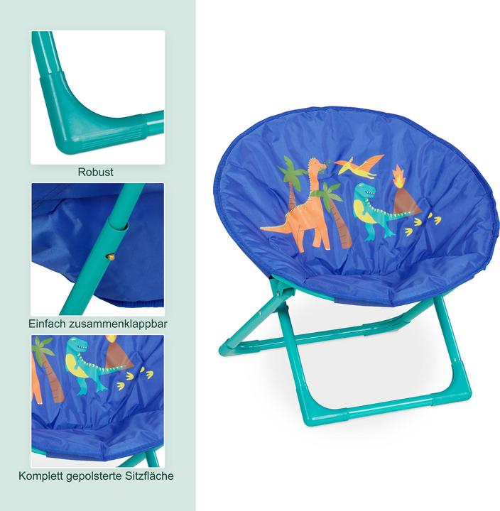 Actual product image Relaxdays Foldable Kids Moon Chair, Camping Seat (Child armchair)