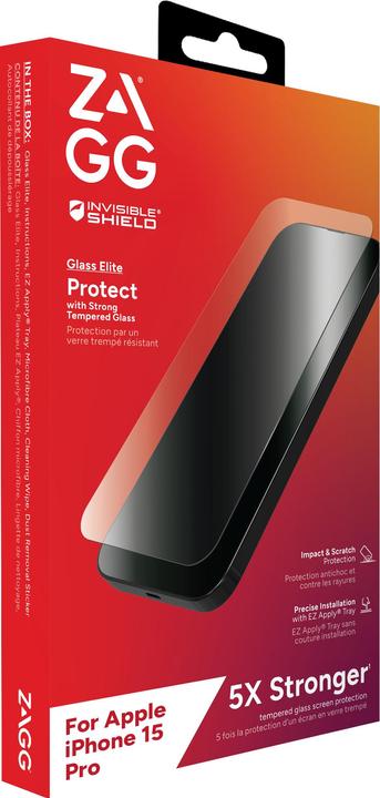 Produktbild Zagg Invisibleshield Glass Elite Am (1 Stück, Apple iPhone 15 Pro)