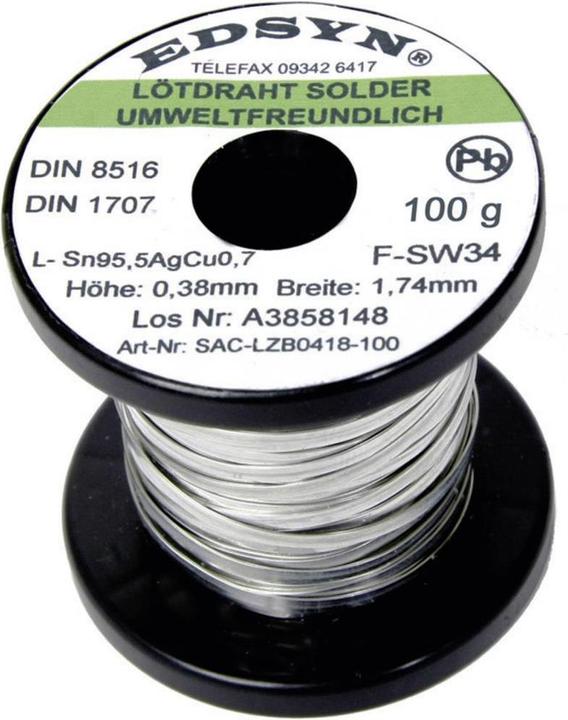 Image du produit Edsyn Étain de soudure, sans plomb Bobine SAC-LZ (Souder)