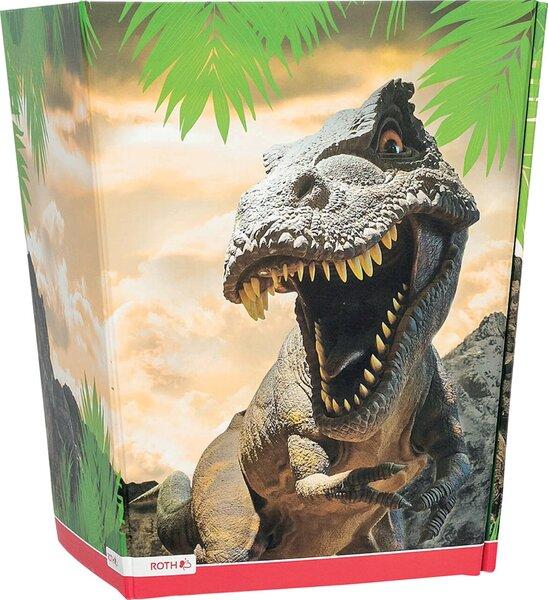Image du produit Roth Corbeille à papier Tyrannosaurus, 10 litres, rectangulaire, 2 compartiments séparés (10 l)