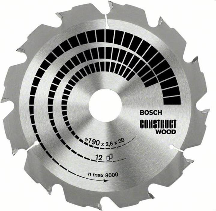 Bosch Professional Zubehör PRO Construct Wood circular saw blade, 190 x 2.6 x 30 mm