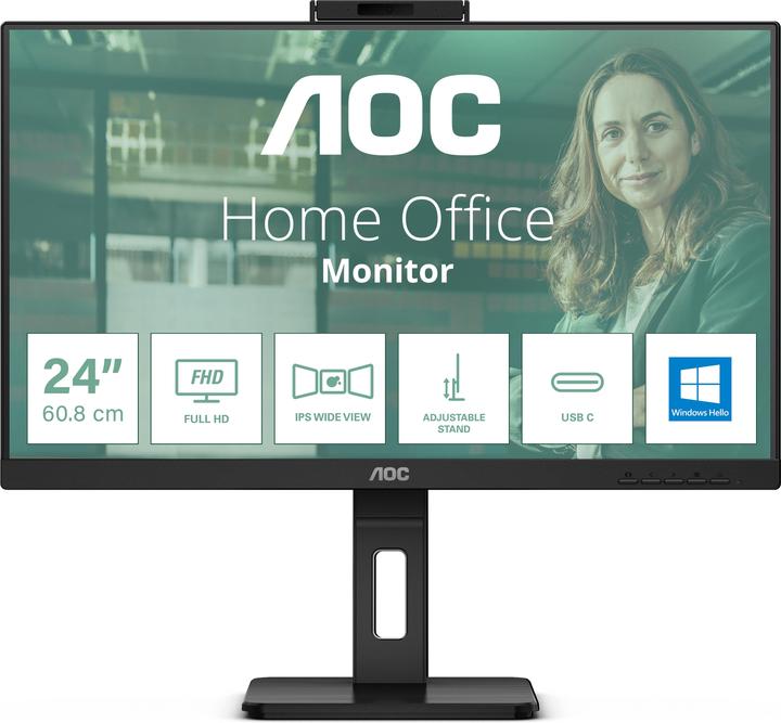 Produktbild AOC 24P3CW 60,45cm 23,8Zoll IPS TFT 1920x1080 HDMI DP USB Black (1920 x 1080 Pixel, 23.80")