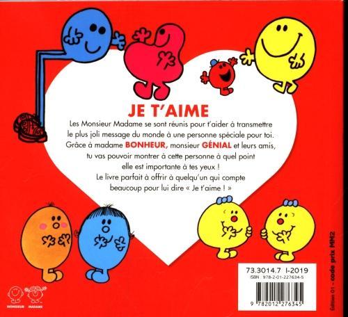 Produktbild Les Monsieur Madame : je t'aime (Französisch, Hargreaves Roger, 2021)