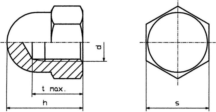 Toolcraft Écrous hexagonaux à chapeau M4 DIN 15 (M4)